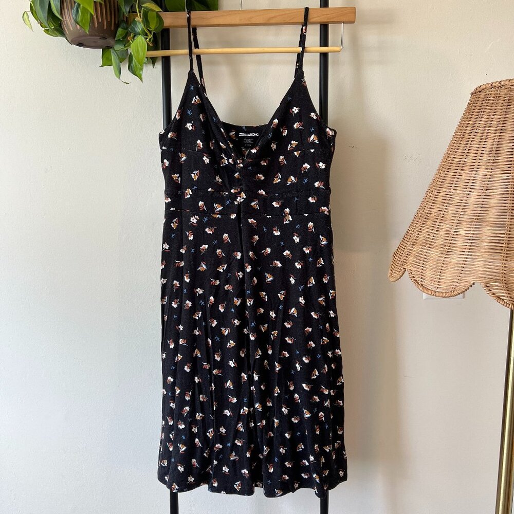 Billabong Love Me Knot Black Floral Sundress